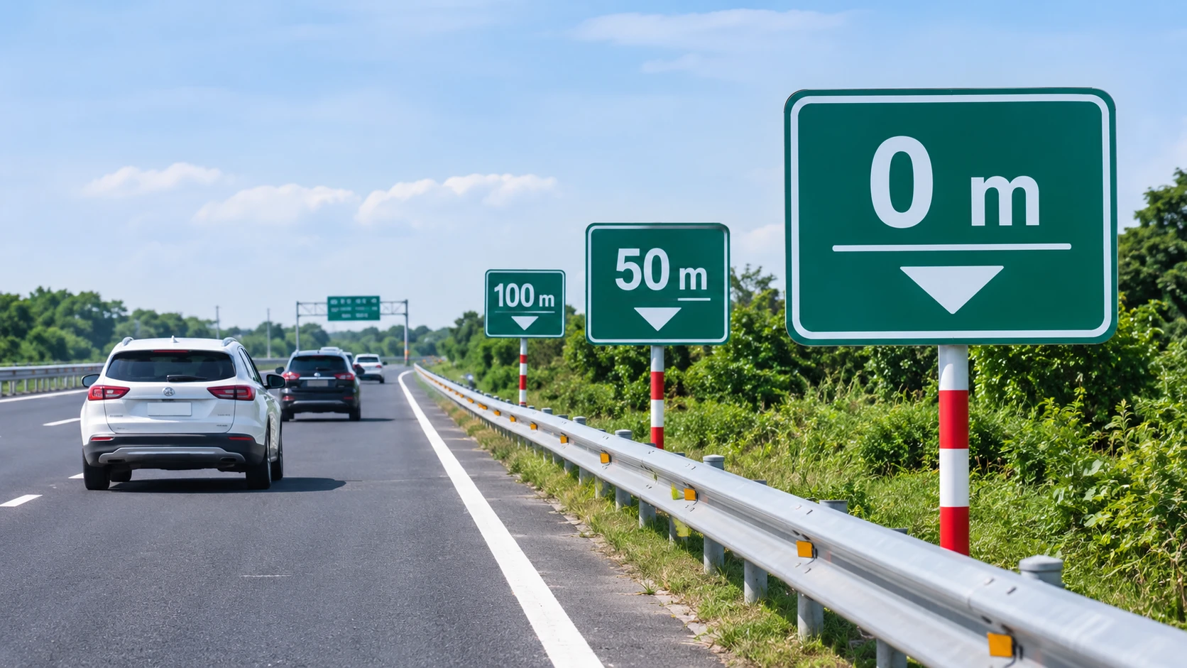 Highway Safety Distance Signs Based on Required Distance Markers