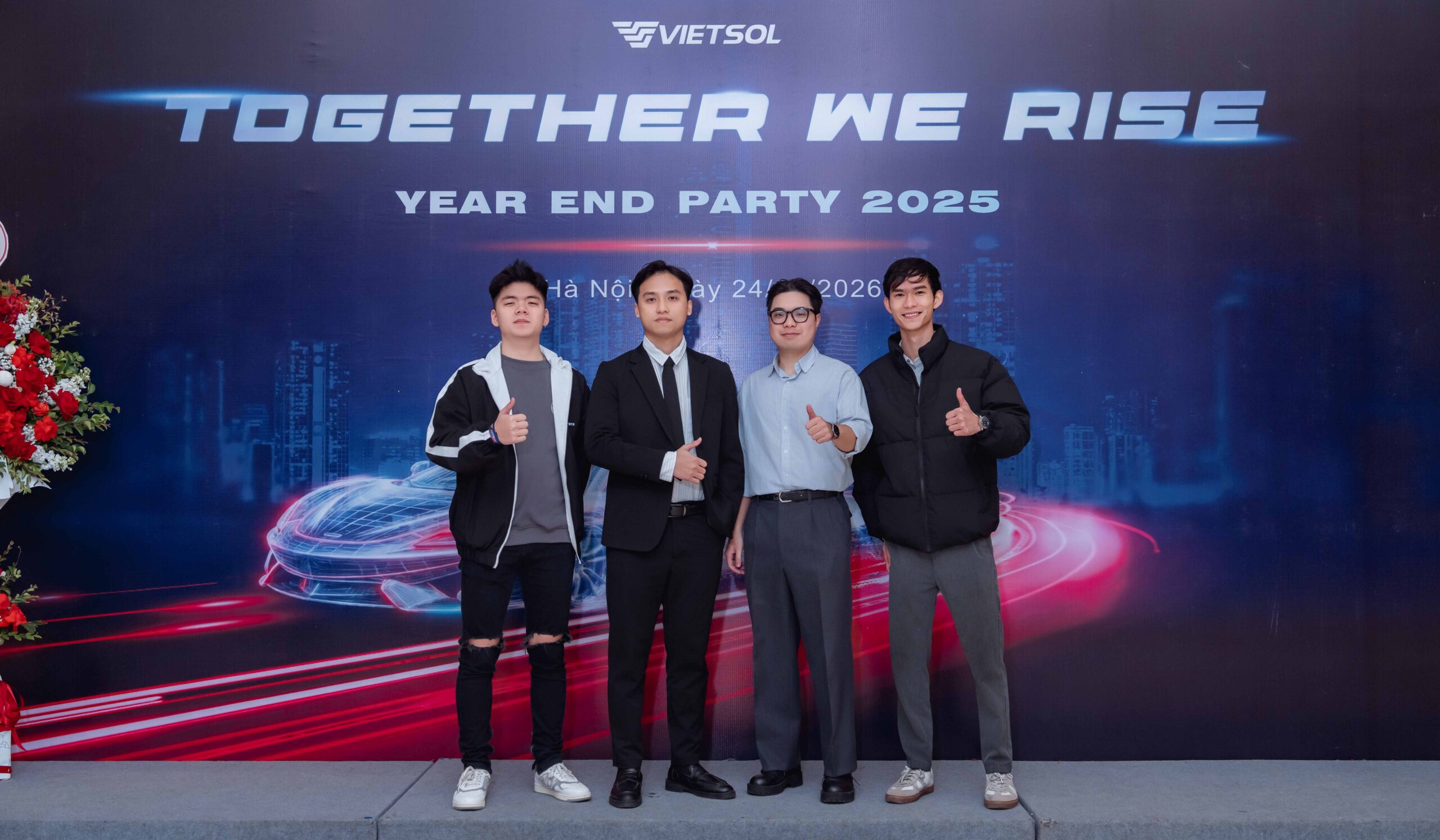 Vietsol Year End Party, group photo, close-up of smiling faces