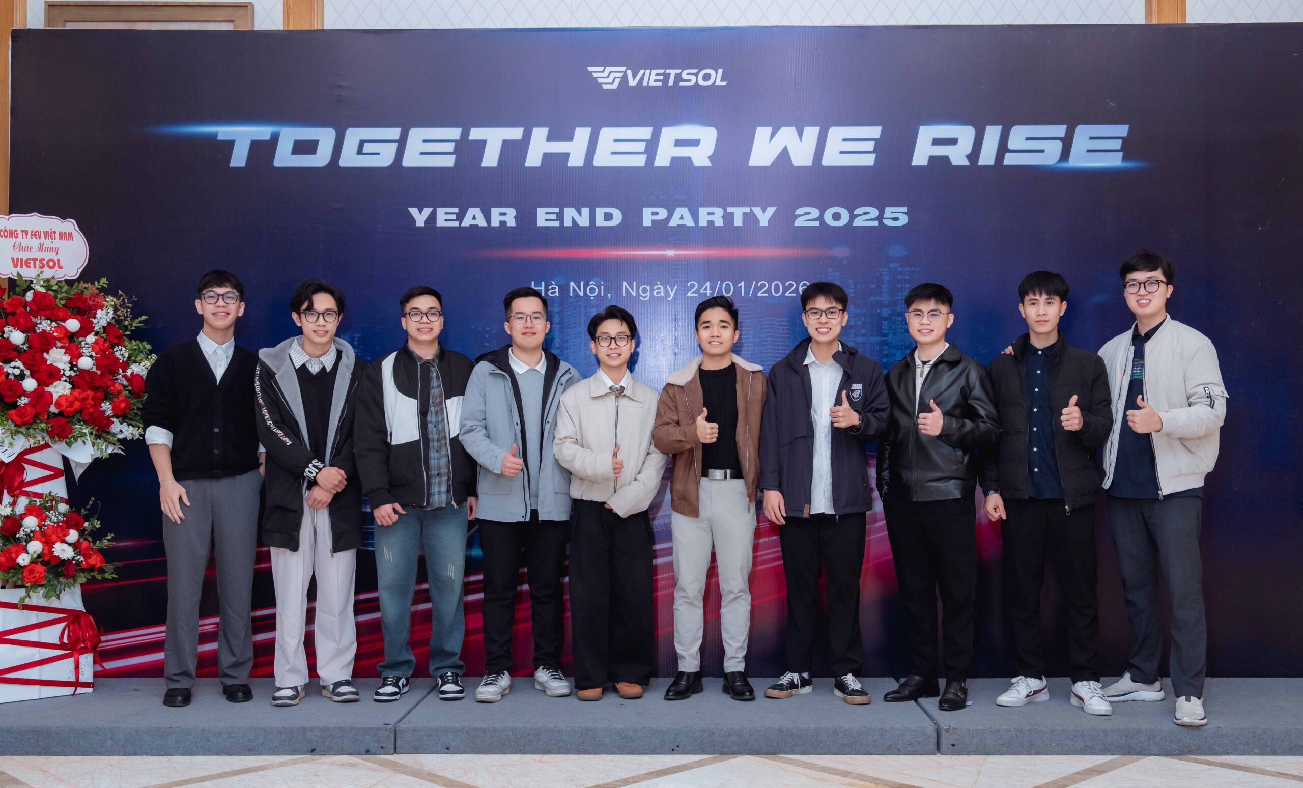 Vietsol Year End Party, group photo, close-up of smiling faces