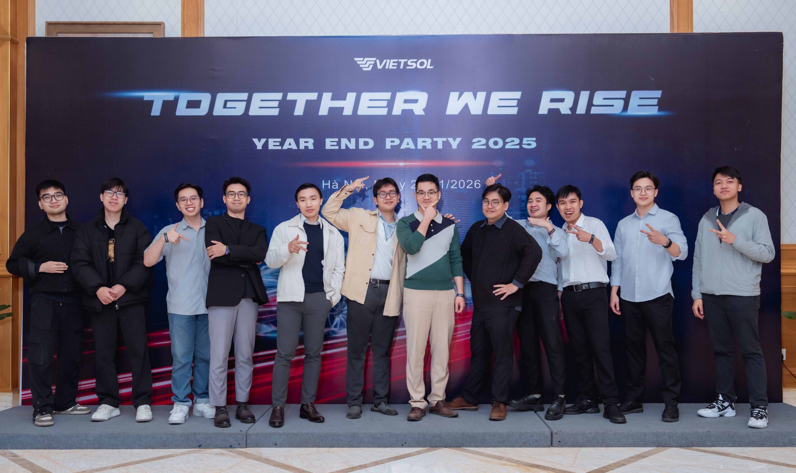 Vietsol Year End Party, group photo, close-up of smiling faces